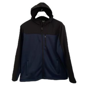 CB men’s 2XL blue and black color block front zip long sleeve hoodie jacket. EUC